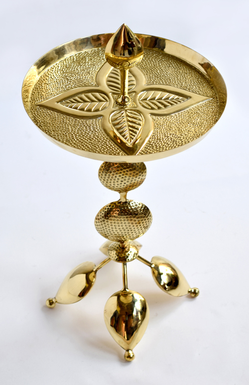 Tulsi Table Sahil & Sarthak Handmade Brass Holy Basil